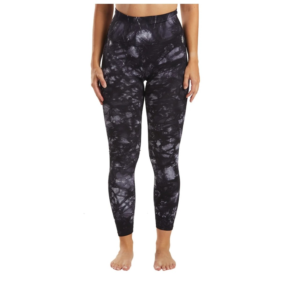 Free People‎ Tie Dye High Waist Leggings Black Grey Yoga Workout Athleisure XS/S